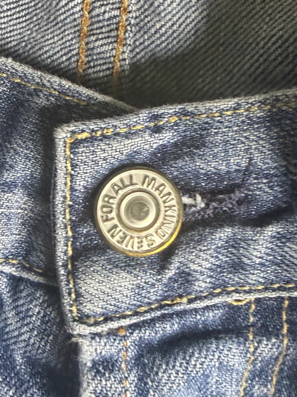 7 For All Mankind Jeans Size 32 Medium Wash Straight Leg Premium Denim - Picture 3 of 14